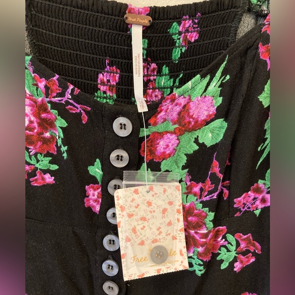 Free people black floral top XS - Picture 5 of 5